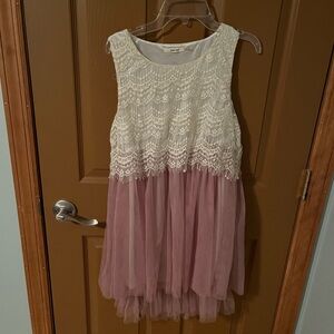 Pink and White Lace Dress 🤍